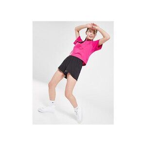 Nike Kids DriFit Knit High-Rise Shorts (Little Kids/Big Kids) (Black/White) Girl